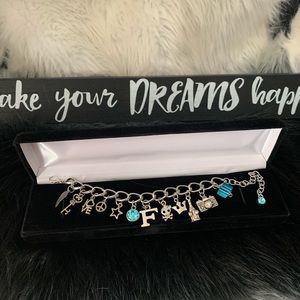 Personalized Silver Charm bracelet birthstone